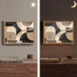 Abstract - Vormen - Modern - Beige Light Box met batterij (Wandlamp) middel -sfeer3