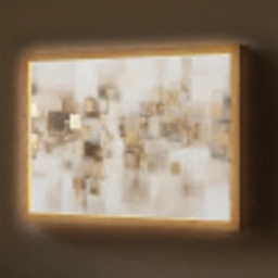 Abstracte vierkanten - Aardetonen - Mistig Light Box met batterij (Wandlamp) middel -z3d_website