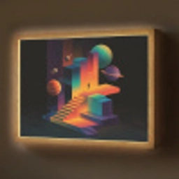 Abstract - Trappen - Mens - Planeten Light Box met batterij (Wandlamp) middel -z3d_website