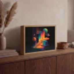 Abstract - Trappen - Mens - Planeten Light Box met batterij (Wandlamp) middel -sfeer2
