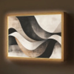 Abstract - Golven - Zwart - Verweerd Light Box met batterij (Wandlamp) middel -z3d_website