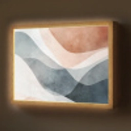 Abstract - Golven - Blauw Light Box met batterij (Wandlamp) middel -z3d_website