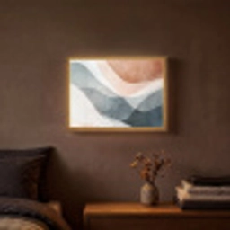 Abstract - Golven - Blauw Light Box met batterij (Wandlamp) middel -sfeer4