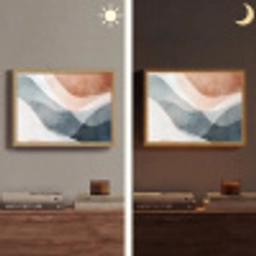Abstract - Golven - Blauw Light Box met batterij (Wandlamp) middel -sfeer3
