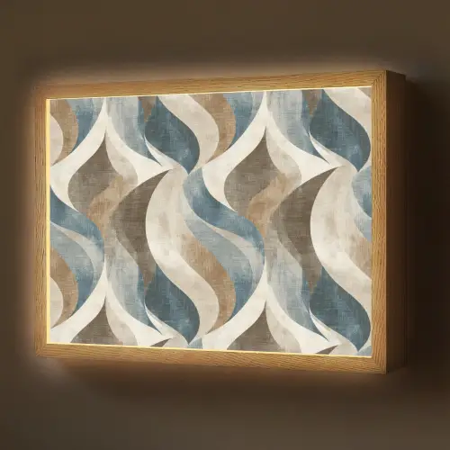 Abstract - Golven - Kleurrijk Light Box met batterij (Wandlamp) middel 907 -z3d_website