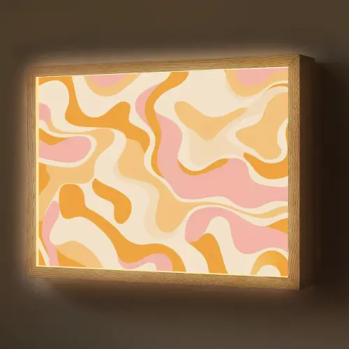 Abstract - Golvend - Oranje Light Box met batterij (Wandlamp) middel -z3d_website