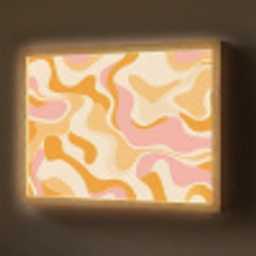 Abstract - Golvend - Oranje Light Box met batterij (Wandlamp) middel -z3d_website