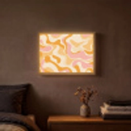 Abstract - Golvend - Oranje Light Box met batterij (Wandlamp) middel -sfeer4