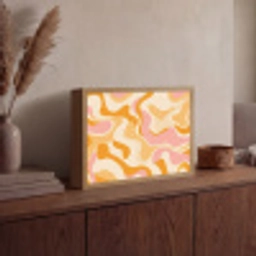 Abstract - Golvend - Oranje Light Box met batterij (Wandlamp) middel -sfeer2