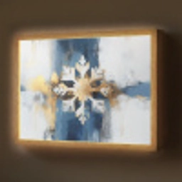 Abstract - Winter - Sneeuwvlok - Sneeuw - Goud Light Box met batterij (Wandlamp) middel -z3d_website