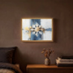 Abstract - Winter - Sneeuwvlok - Sneeuw - Goud Light Box met batterij (Wandlamp) middel -sfeer4