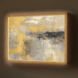 Abstract - Geel - Modern - Beige Light Box met batterij (Wandlamp) middel -z3d_website