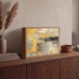 Abstract - Geel - Modern - Beige Light Box met batterij (Wandlamp) middel -sfeer2