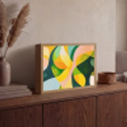 Abstract - Geel - Roze - Groen Light Box met batterij (Wandlamp) middel -sfeer2