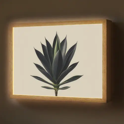 Agaveplant - Symmetrisch - Groen Light Box met batterij (Wandlamp) middel -z3d_website