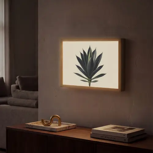 Agaveplant - Symmetrisch - Groen Light Box met batterij (Wandlamp) middel -sfeer1