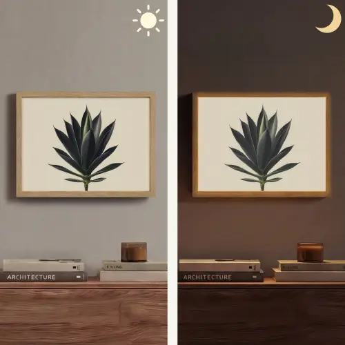 Agaveplant - Symmetrisch - Groen Light Box met batterij (Wandlamp) middel -sfeer3