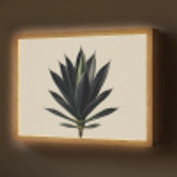 Agaveplant - Symmetrisch - Groen Light Box met batterij (Wandlamp) middel -z3d_website
