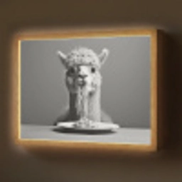 Alpaca - Pasta - Zwart - Wit - Grappig - Dieren Light Box met batterij (Wandlamp) middel -z3d_website