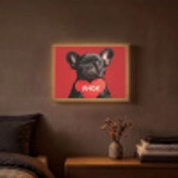 Amor - Hond  - Hartje - Rood Light Box met batterij (Wandlamp) middel -sfeer4