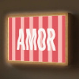 Amor - Strepen - Rood - Roze Light Box met batterij (Wandlamp) middel -z3d_website