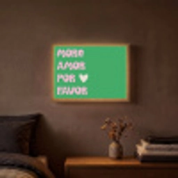 Amor - Valentijn - Groen - Tekst Light Box met batterij (Wandlamp) middel -sfeer4
