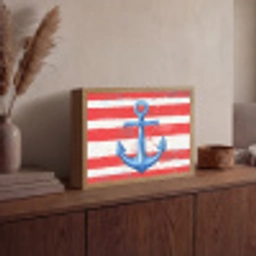 Anker - Verfspatten - Rood - Blauw Light Box met batterij (Wandlamp) middel -sfeer2