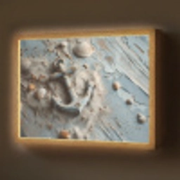Anker - Hout - Schelpen - Zand Light Box met batterij (Wandlamp) middel -z3d_website