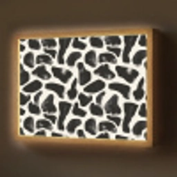Dierenpatroon - Vlekken - Zwart - Wit Light Box met batterij (Wandlamp) middel 907 -z3d_website