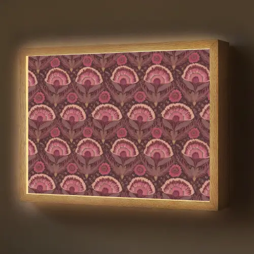 Antiek - Bloemen - Kleurrijk Light Box met batterij (Wandlamp) middel 907 -z3d_website