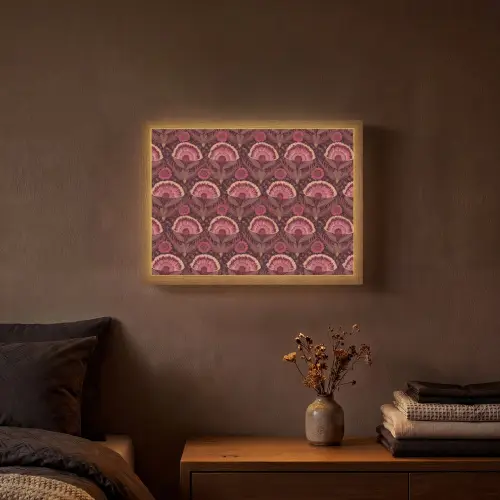Antiek - Bloemen - Kleurrijk Light Box met batterij (Wandlamp) middel 907 -sfeer4