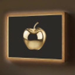 Appel - Goud - Chrome - Zwart Light Box met batterij (Wandlamp) middel -z3d_website