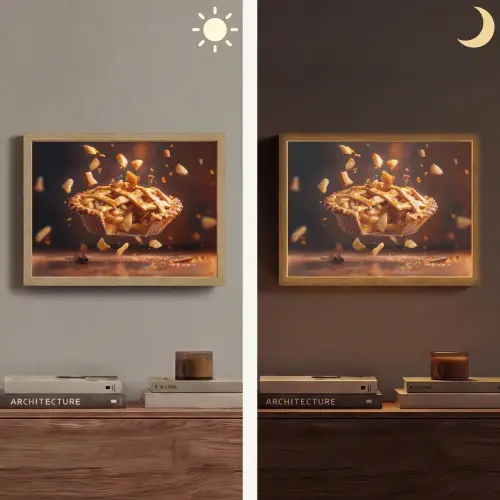 Appel - Taart - Warm - Eten Light Box met batterij (Wandlamp) middel -sfeer3