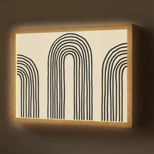 Boogvormen - Zwart - Strak Light Box met batterij (Wandlamp) middel -z3d_website