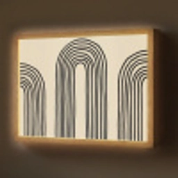 Boogvormen - Zwart - Strak Light Box met batterij (Wandlamp) middel -z3d_website