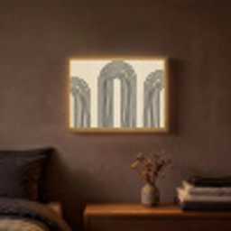 Boogvormen - Zwart - Strak Light Box met batterij (Wandlamp) middel -sfeer4