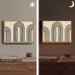 Boogvormen - Zwart - Strak Light Box met batterij (Wandlamp) middel -sfeer3