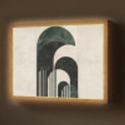 Bogen - Donkergroen - Lijnen Light Box met batterij (Wandlamp) middel -z3d_website