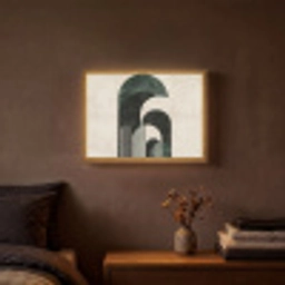 Bogen - Donkergroen - Lijnen Light Box met batterij (Wandlamp) middel -sfeer4