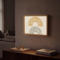 Bogen - Lijnen - Oranje - Minimalistisch Light Box met batterij (Wandlamp) middel -sfeer1