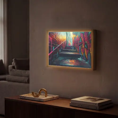 Architectuur - Neon - Trap - Graffiti Light Box met batterij (Wandlamp) middel -sfeer1