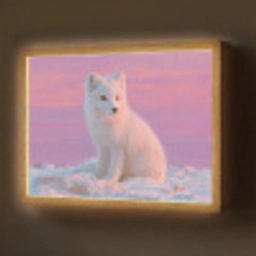 Poolvos - Sneeuw - Roze Light Box met batterij (Wandlamp) middel -z3d_website