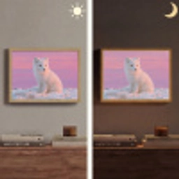 Poolvos - Sneeuw - Roze Light Box met batterij (Wandlamp) middel -sfeer3