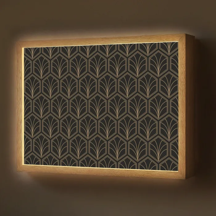 Pijlvorm - Waaier - Goud Light Box met batterij (Wandlamp) middel 907 -z3d_website