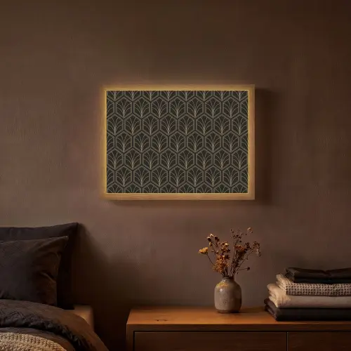 Pijlvorm - Waaier - Goud Light Box met batterij (Wandlamp) middel 907 -sfeer4