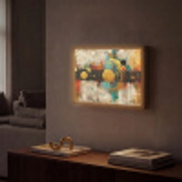 Kunst - Abstract - Aesthetic - Goud Light Box met batterij (Wandlamp) middel -sfeer1