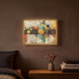 Kunst - Abstract - Aesthetic - Goud Light Box met batterij (Wandlamp) middel -sfeer4
