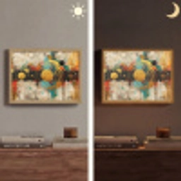 Kunst - Abstract - Aesthetic - Goud Light Box met batterij (Wandlamp) middel -sfeer3
