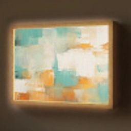 Kunst - Abstract - Blauw - Wit Light Box met batterij (Wandlamp) middel -z3d_website