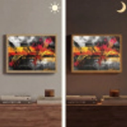 Kunst - Zwart - Abstract Light Box met batterij (Wandlamp) middel -sfeer3